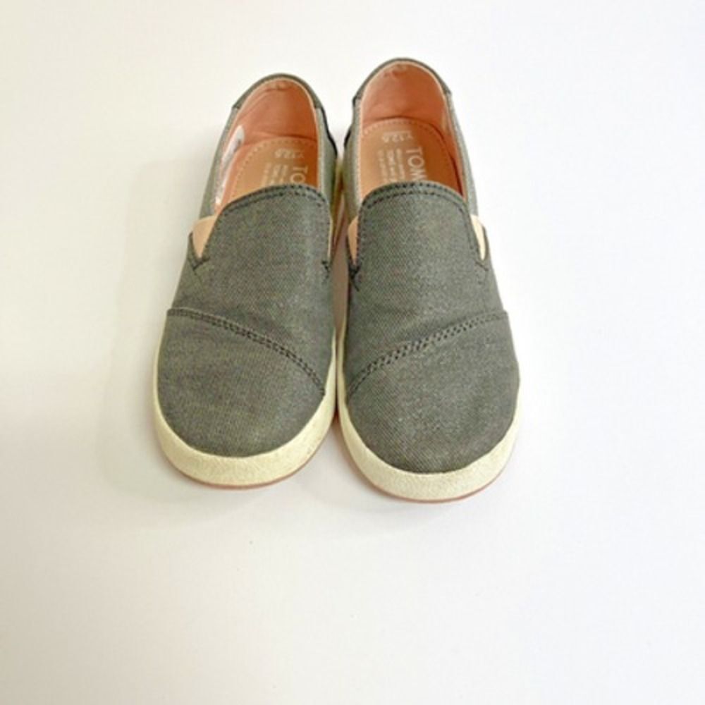 Toms Girls Sneakers Avalon Loafer Forged Iron Twill Glimmer Size Youth 12.5